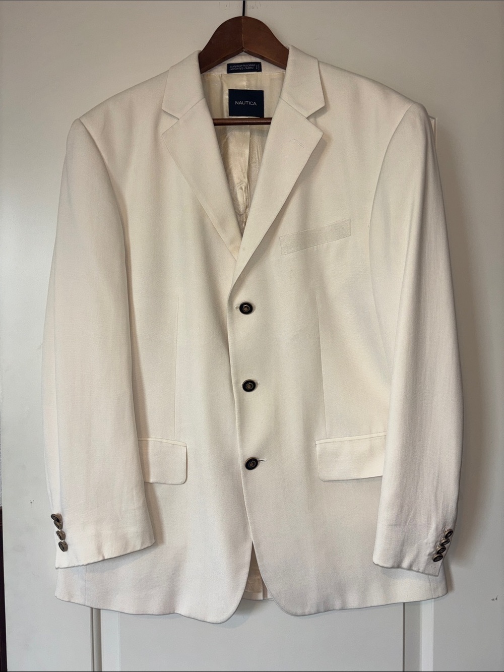 Nautica Light Cream Three-Button Sport Coat 41 Regular